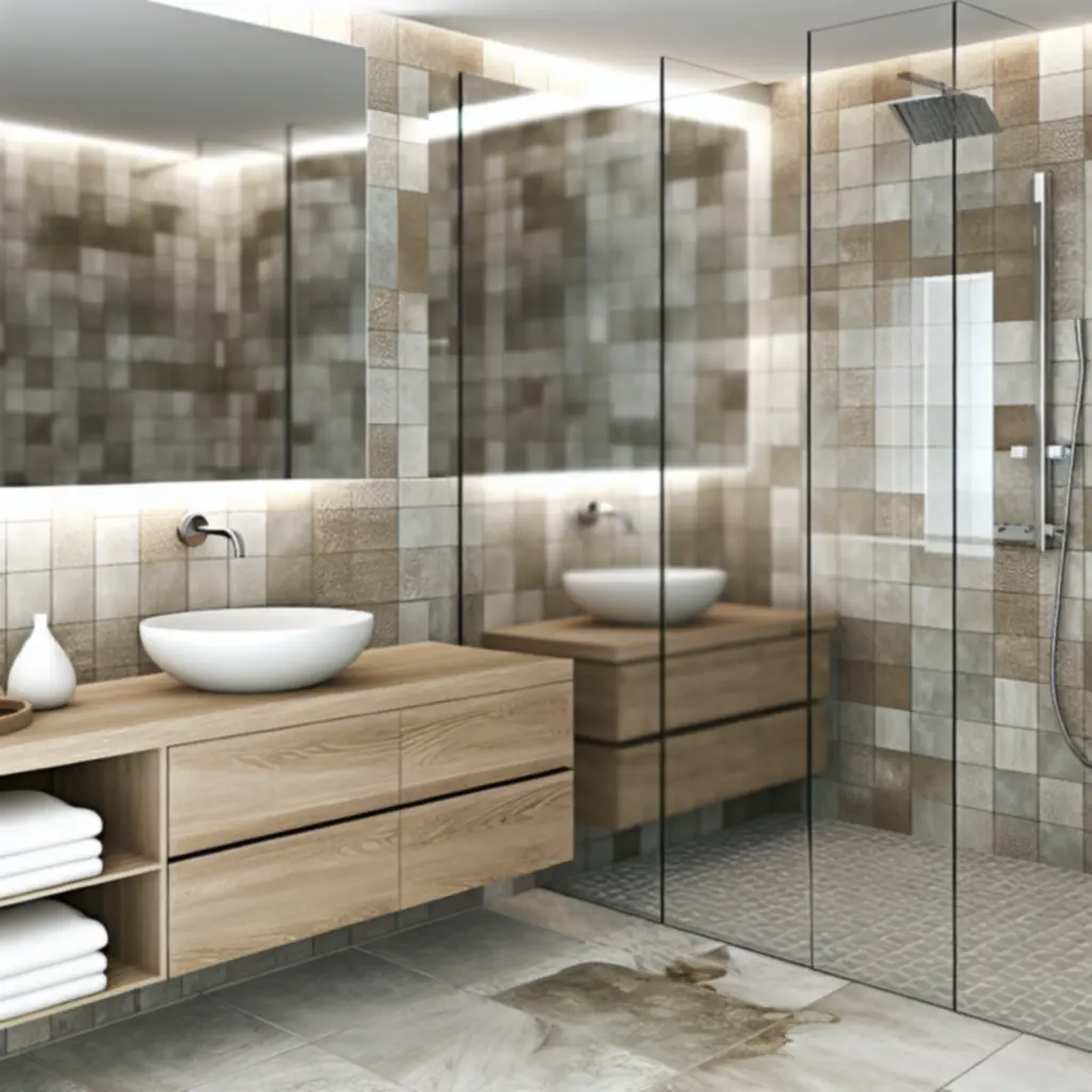 Elegancka i nowoczesna łazienka z naturalnym kamieniem